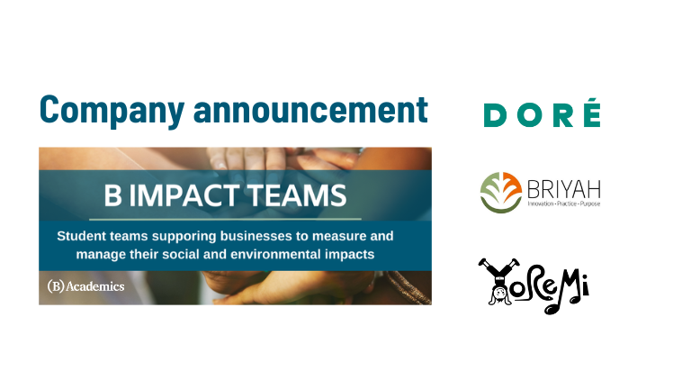 Summer 2024 B Impact Teams: Company Announcement